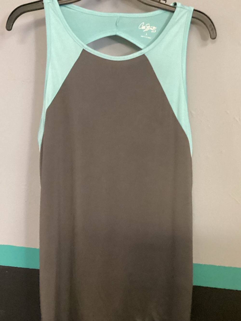 City Streets Mint and Brown Colorblock Tank Dress